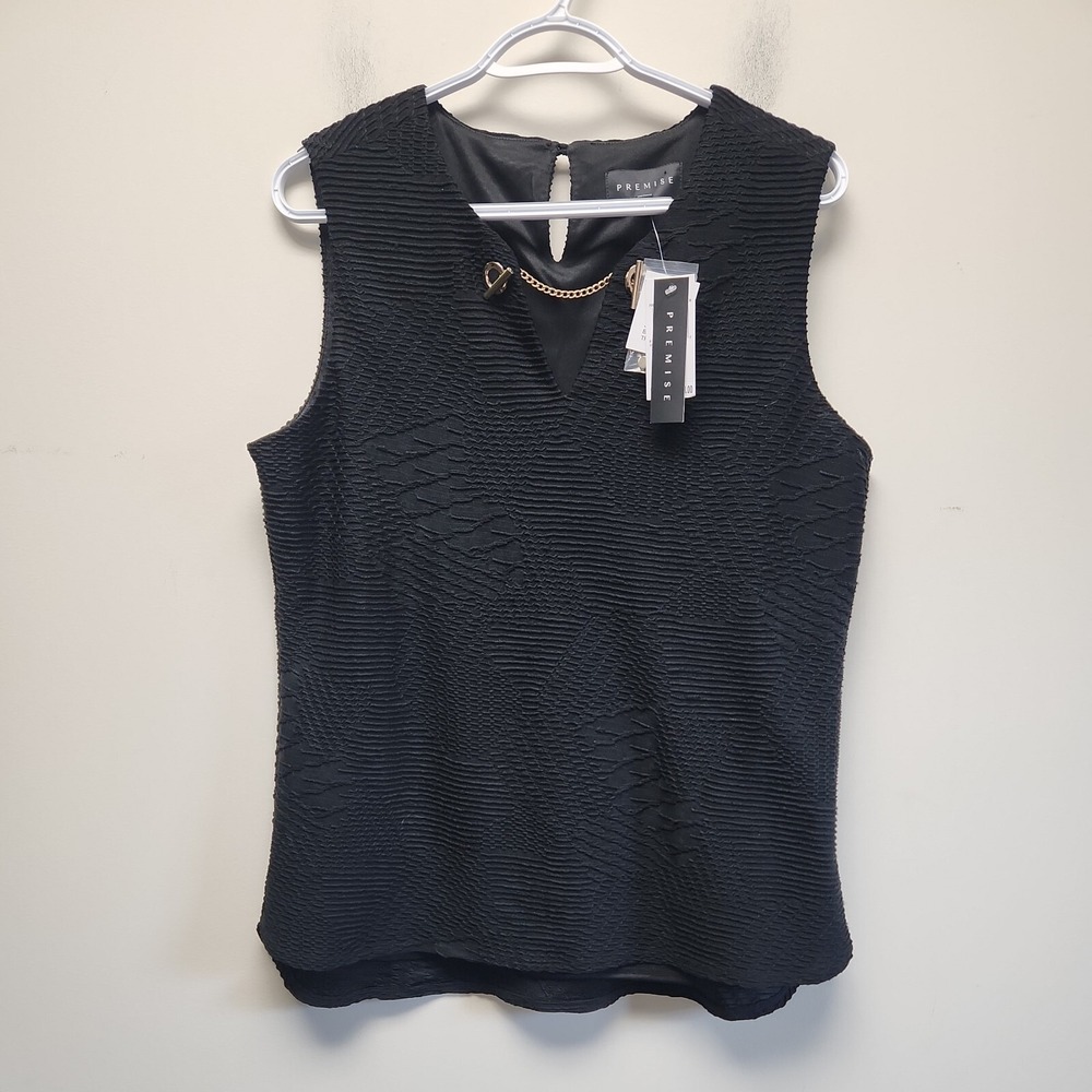 NEW Premise Women's Size L Black Stretch Pullover Sleeveless Tank Dress Occasion